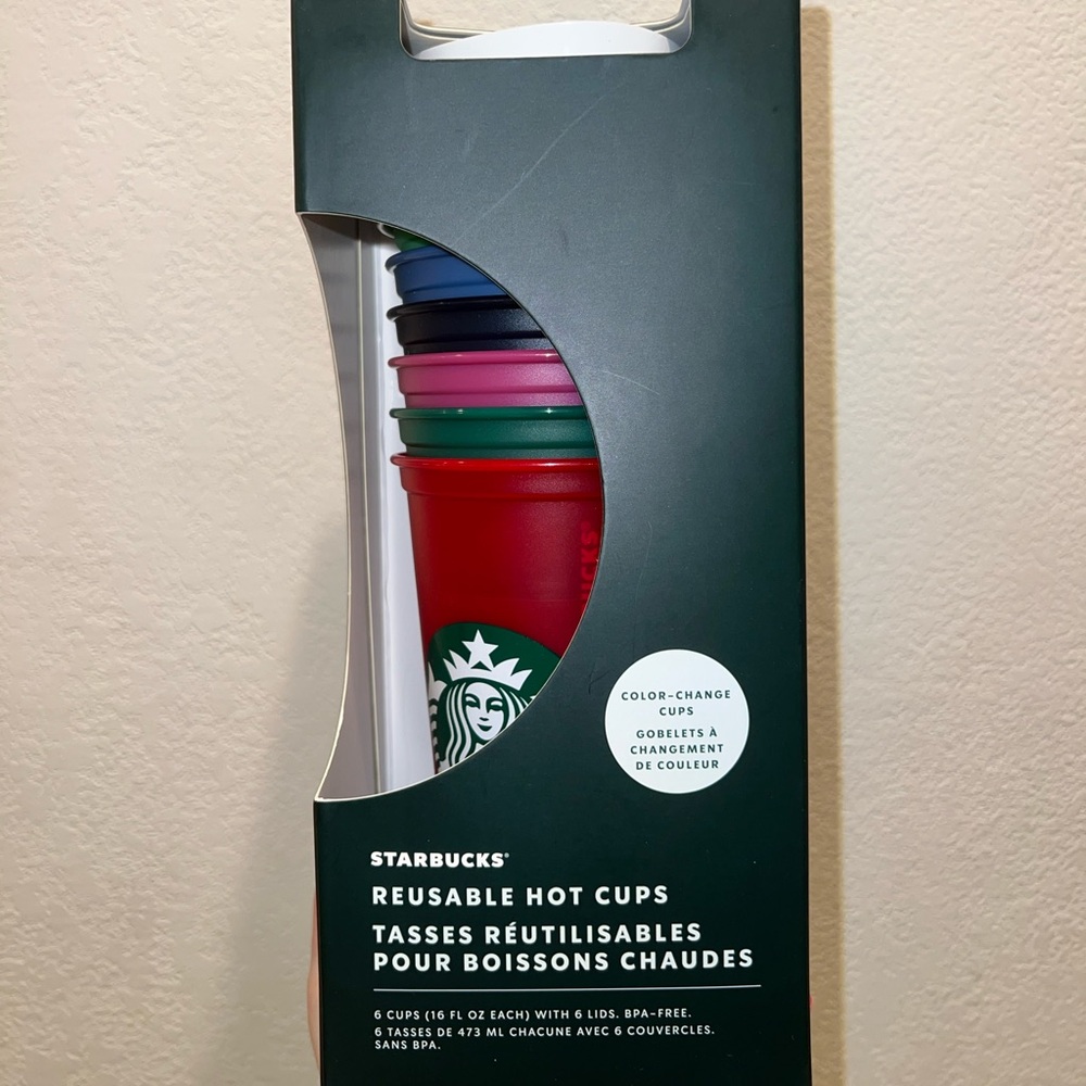 SIX New unopened box Starbucks 16 oz Holiday Color Changing Cups for Hot Drinks